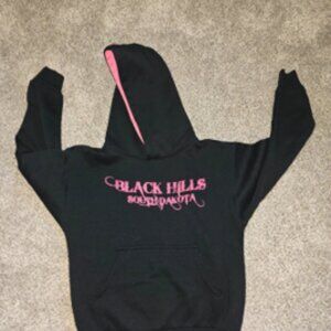 Tipsy Girls Black and Pink Zip Up Hoodie M Youth Black Hills South Dakota